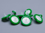 Шприцевые фильтры, 0.45 мкм, диаметр 30 мм, материал - PES, зеленые, стерильные